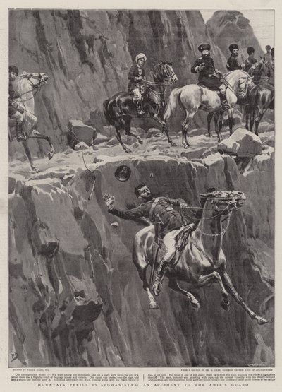 Berggevaren in Afghanistan, een Ongeluk met de Wacht van de Amir door Frank Dadd